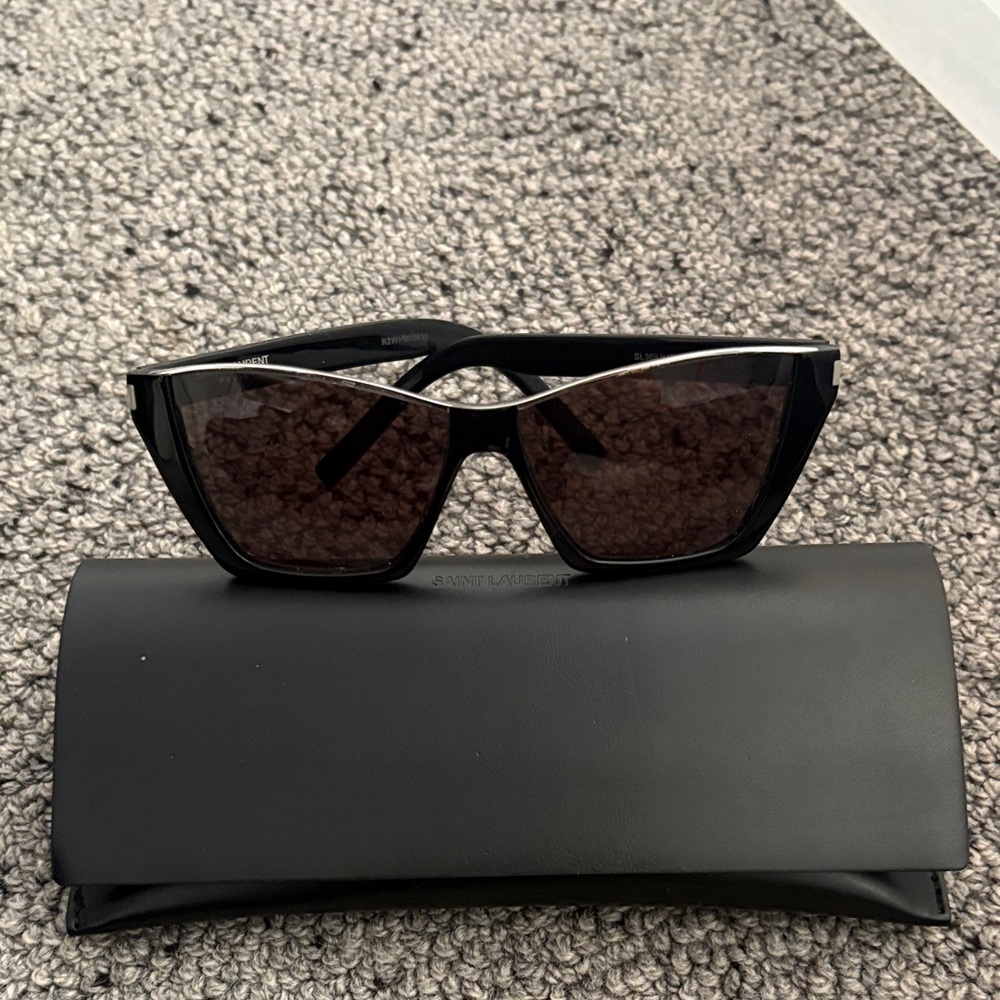 Saint Laurent Black Sunglasses with Brown Tinted Lenses